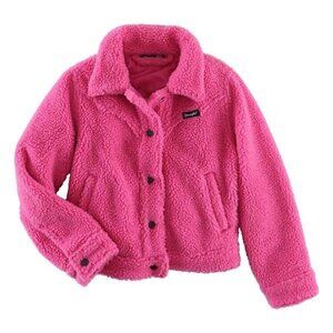 Wrangler Girl's XL Long Sleeve Sherpa Snap Button up Fleece Jacket - Pink
